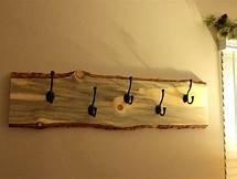 Live Edge Coat Rack, 5 Hooks, 36
