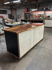 Bar Counter with Walnut Top and Tile Detail