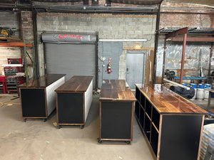 Bar Counter with Walnut Top and Tile Detail