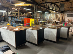 Bar Counter with Walnut Top and Tile Detail