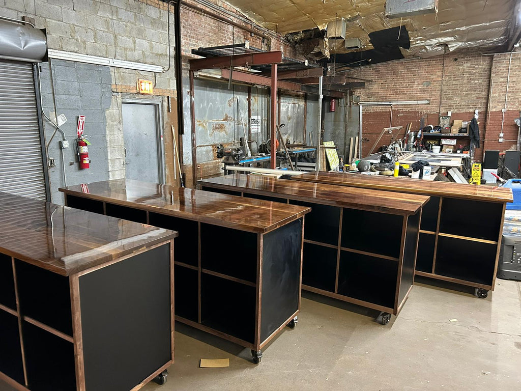 Bar Counter with Walnut Top and Tile Detail | Chicago, IL