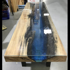 Live Edge Cottonwood and Epoxy Resin Coffee Table