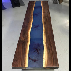 Live Edge Walnut and Epoxy Resin Coffee Table