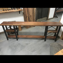 Modern Walnut Wood Console Table