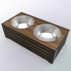 Reclaimed Wood and Steel Food Bowl