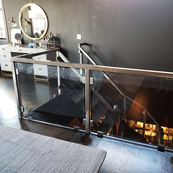 Glass and Steel Stair Railing