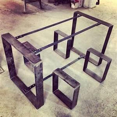Farmhouse Table and Bench Steel Base