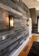 Gray Reclaimed Barn Wood Wall Panel- Easy Peel and Stick Application (20 Sq Ft, Reclaimed Barn Wood)