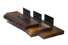 3-Piece Live Edge Walnut Shelf