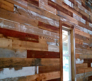 Red and Gray Barn Wood Paneling, 20 sq. ft.