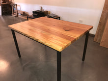 48 Inches Square Shape Metal Based Pine Wood Kitchen Table
