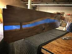 7.5' x 42 Walnut Epoxy River Table with Emerald Green / Blue Epoxy in  Voids and Cracks with Black Metal A Frame Legs - Lancaster Live Edge