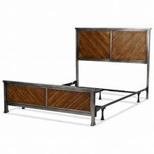Steel and Reclaimed Wood Queen Size Bed