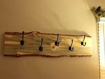 Live Edge Coat Rack, 5 Hooks, 36 &quot; Long, Hand Made and Solid wood.