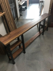 Modern Walnut Wood Console Table