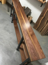 Beautiful Modern Design Walnut Table Top With Hardwoods Custom Steel Tube Base