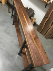 Modern Walnut Wood Console Table