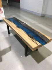 Live Edge Cottonwood and Epoxy Resin Coffee Table