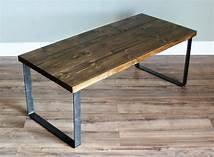 Natural Solid Reclaimed Pine Wood Coffee Table With Raw Steel Base For Your Drawing Room, Dining Room Or Living Room Furniture.