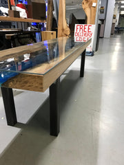 Live Edge Cottonwood and Epoxy Resin Coffee Table