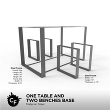 One Table and Two Benches Base