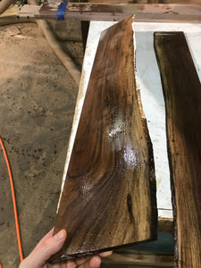 Pair of 1/4&quot; Live Edge Walnut Slabs (Milled for Mirror edges)