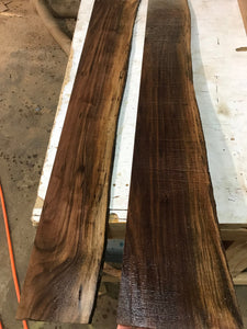 Pair of 1/4&quot; Live Edge Walnut Slabs (Milled for Mirror edges)