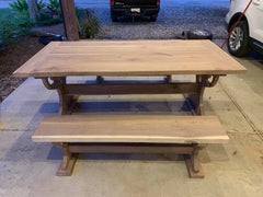 Live Edge Walnut Table with 2 Benches