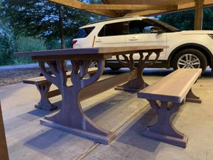 Live Edge Walnut Table with 2 Benches