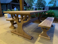 Live Edge Walnut Table with 2 Benches