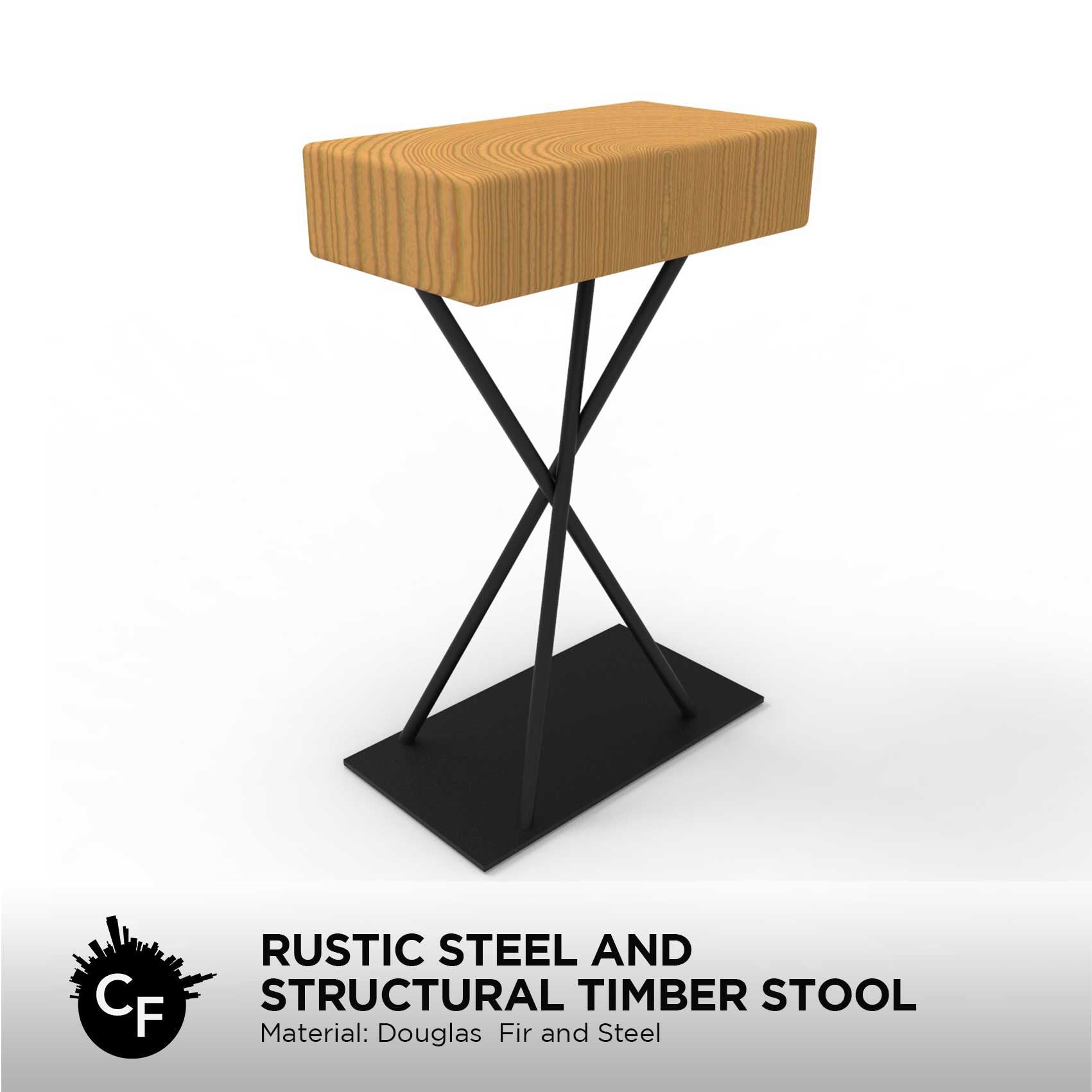 Structural Timber Stool – Chicago Fabrications
