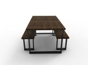 Dining Table with Two Long Benches