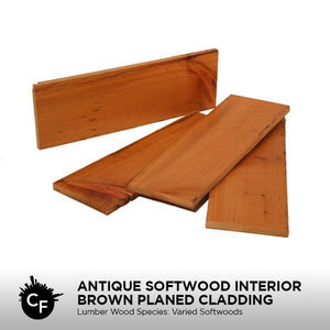 Antique Softwood Interior Brown Planed Cladding